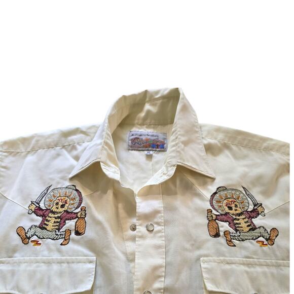 Vintage Authentic Western Posada Borracho Embroidered Long Sleeve Shirt SZ 16 - Picture 3 of 9